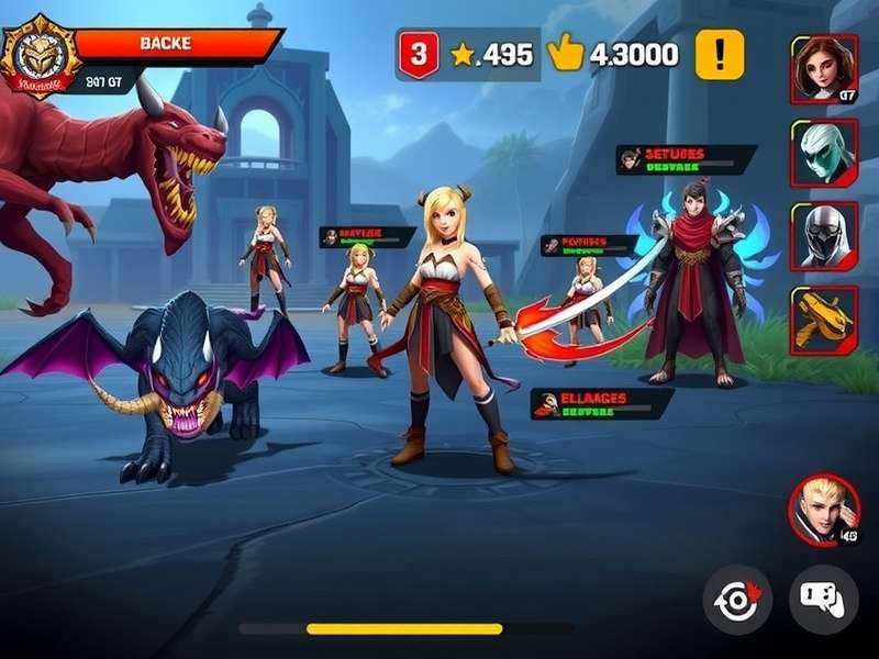 Monster Hunt Champion gameplay screenshot showing combat with mythical creatures